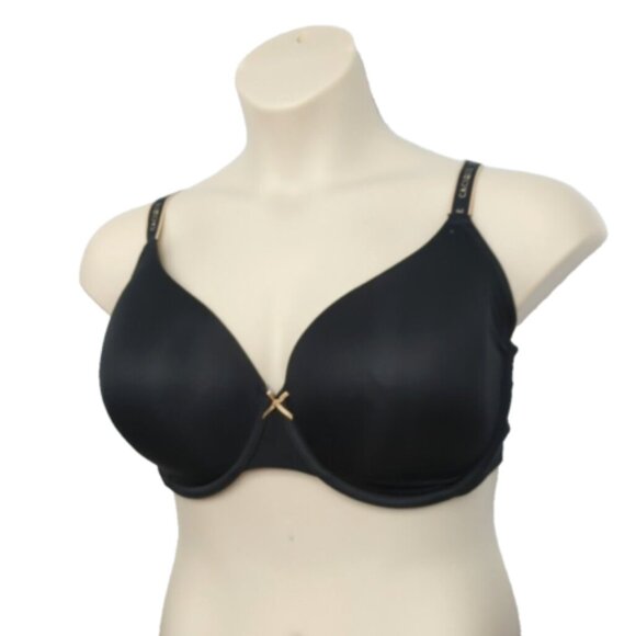 Cacique Lane Bryant Womens Smooth T Shirt Bra Lined U/W Straps 42C Black - Picture 2 of 6